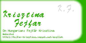 krisztina fejfar business card